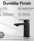 Matte Black Single Hole Bathroom Faucet For Modern Vanity Stainless Steel Lead Free 18 8 NSF And cUPC Certified