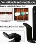 Heavy Duty Snowboard Wall Mount Clips With Rubber Dipped Body For Scratch Protection, Angled Design For Easy On And Off