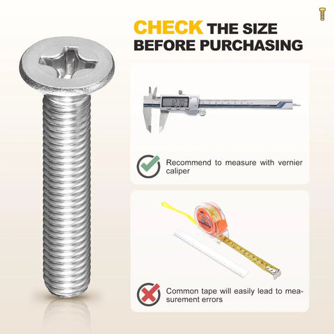 Indoor Metal Fasteners Kit With Stainless Steel Countersunk M3 0.5 Threaded Bolts And Nuts 360 Piece DIY with measurement tools