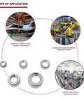 Image showcasing applications for Pack Of Knurled Self Clinching Nuts M3 M4 M5 M6 M8 Crafted From Solid 304 Stainless Steel in manufacturing.