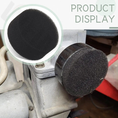 Close-up of 8 Pack 2 Inch Round Air Compressor Intake Filter Replacement Set CAC1372 CAC1373 D24233 D24235 40 PPI Sponge Filter in use.