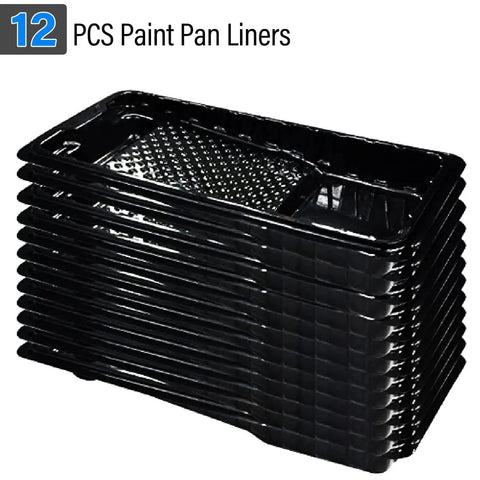 Disposable 4 Inch Paint Tray Liners 12 Pack Mini Plastic Trays Liner Set For Small Projects And DIY Painting Easy Cleanup No Mess Includes 1.5 Inch Brush Thick Durable Plastic For Fast Pro Style Results stacked