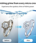 Before and after comparison of a ring cleaned with Heavy Duty Portable Ultrasonic Jewelry And Eyeglasses Cleaner Featuring A Slick Stainless Steel Tank For Legit Deep Sonic Washing.