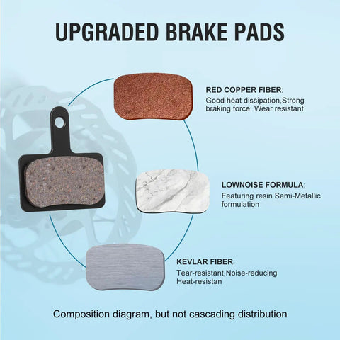 4 Pairs Disc Brake Pads For Mountain Bikes With Resin And Semi Metallic Compound For Quiet Grippy Stops And Long Rotor Life chart
