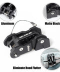Aluminum Hood Latches Replacement For Jeep Wrangler JK/JKU 2007-2017, JL/JLU 2018+ And Gladiator 2020+, Painted Black, Eliminates Hood Flutter