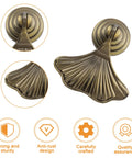Ginkgo Leaf Knob Handles Six Pack Antique Brushed Bronze Pendant Pulls with quality and strength icons