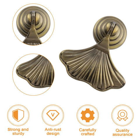 Ginkgo Leaf Knob Handles Six Pack Antique Brushed Bronze Pendant Pulls with quality and strength icons