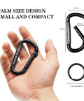Heavy Duty Iron Carabiner Clips Set For Camping And Hiking Nonlocking 2.5 Inch D Ring Carabiners With Beefy 800lbs Static Load Keychain