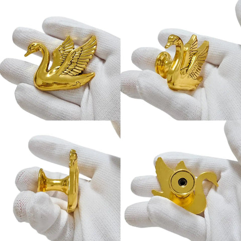 Stunning 4 Pack Swan Cabinet Knobs Featuring An Airy Flying Bird Silhouette And Exquisitely Textured Feather Detail Brings Serious French Romantic Charm To Kitchens And Closets This Set Is Literally A Game Changer Super Simple Install Zero Hassle - close-up in hand.