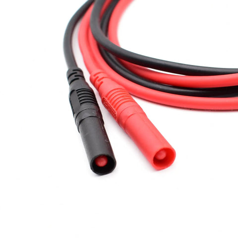 Heavy Duty Silicone Test Lead Extension 4mm Banana Plug To Jack Male To Female Connector 14 AWG 39.4 Inch Pair For Multimeter Probes DMM Wires Red And Black