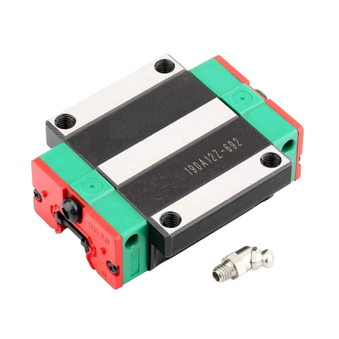 HGW25 Square Linear Guide Rail Kit 400mm With Four Flange Carriage Blocks For 3D Printers And DIY Projects, close-up of block.