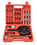 Premium Heavy Duty 21 In 1 Inner Hole Bearing Puller Kit Game Changer For Handling Internal Bearing Disassembly Tasks Made From Strong 45 Steel Construction Offering Top Tier Rigidity Wear Resistance And Rust Protection For Your Garage Gear, red case open