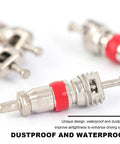 Close-up of Premium Tire Valve Core Kit 10 Pack Replacement For Cars, Motorcycles, Bicycles And Trucks with leak-proof seal