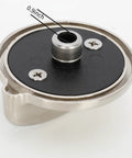 Underside view of stainless steel stove knob with 0.9-inch shaft for Five Pack Stove Knob Replacements For Profile Cooktop Oven Rang