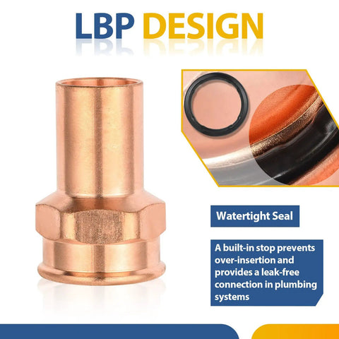 One Hundred Pack Copper 1 Inch Street Adapter Fitting Press Connect To Npt Female Thread Connector For Hot And Cold Water Supply heavy duty watertight seal design.