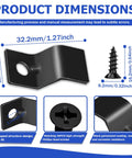 Heavy Duty 28 Pack Black Z Clips For Wood Table Tops Secure Fasteners Galvanized Steel Anti Rust Holders dimensions with screws