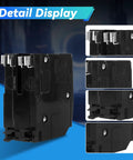 Heavy Duty 50 Amp 2 Pole Circuit Breaker With Plug In Mount And Visual Trip Indicator, detail view of sturdy design and terminals.