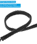 Black braided wood stove gasket rope, graphite fiberglass, high-temperature seal for stoves