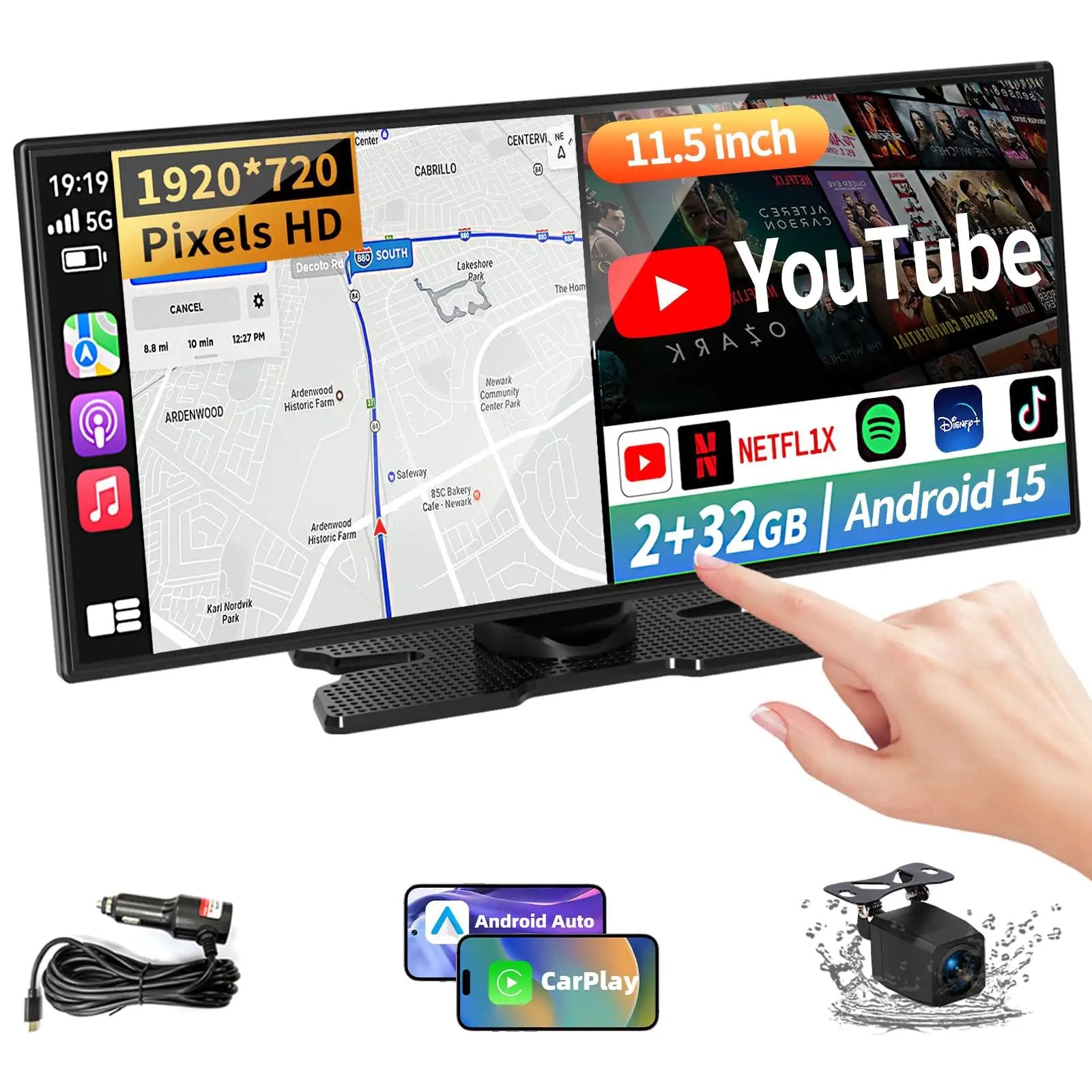 11.5 Inch Wireless CarPlay Screen For Cars HD Display ✓