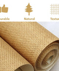 Real Deal Grasscloth Wallpaper Featuring Textured Woven Weave And Natural Plant Fiber Texture Sets Top Tier Decor Vibes For Any Room While Making Installation Dead Straight With Heavy Duty Non Prepasted Roll In Classic Beige - close-up of textured beige wallpaper rolls.