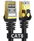 Beefy Cat8 Shielded Ethernet Cable 50 Ft Indoor Outdoor Direct Burial 26AWG SFTP Patch Cord 40Gbps 2000MHz with RJ45 connectors