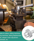 Aluminum Alloy Lathe Hand Wheel 30mm OD With 4mm Bore on milling machine, silver tone, close-up