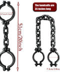 2 Pack Plastic Halloween Fake Prison Chains With Handcuffs And Footcuffs, 20 inch length, non-toxic durable shackles.