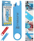 Four In One Needle Threader With Magnetic Back Magnifying Glass Ruler And Insert Guide For Hand Sewing And Quilting in blue