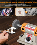 All In One Jewelry Polishing Kit For Bench Grinder with 400W motor polishing rusty wrench, durable wheels, and stable motor.