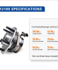 Front Wheel Bearing And Hub Assembly 513189 Fits 2005 2006 Chevy Equinox, 2006 Pontiac Torrent, 2002 2007 Saturn Vue With ABS