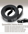 Ultimate 7PK2118 Serpentine Drive Belt For Toyota Tacoma Tundra V6 And Range Rover W12 Engine Replacement K070834 flat lay view