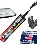 Windshield Urethane Adhesive Sealant For Auto Glass Quick Curing Weather Resistant Beast Bond And Professional Strength Glue For Vertical And Overhead Application Windshield Repair Kit Includes Gloves 10.5 Oz Black