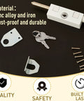 Keyed Sliding Door Lock For Glass Patio Doors, 1 Piece Zinc Alloy Iron Bolt Security Bar with keys and mounting screws