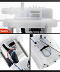 Close-up view of Electric Fuel Pump Module Assembly With Sending Unit Drop In Replacement For Chrysler 200 2015 2016, Dodge Dart 2013 2014 2016, Jeep Cherokee 2014 2016 L4 2.0L 2.4L Premium Quality Fuel Delivery Upgrade For Reliable Start And Smooth Performance, showing internal wiring and components.