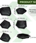 Product size chart showing 6 Pack Flagstone Paver Molds For Concrete, Reusable ABS 2mm Cement Casting Forms with measurements.