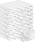 Stack of lint free 100 percent cotton cleaning rags 15 pack 18x18 white cloths for dusting staining polishing and general house cleaning
