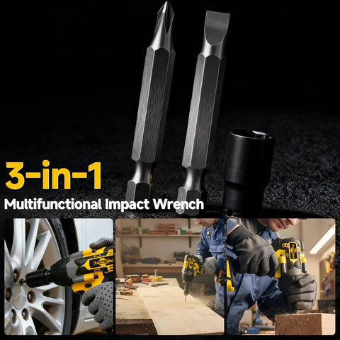 Half Inch Cordless Impact Wrench Set With Brushless Motor High Torque 850Nm 3200 RPM Includes 2x 4Ah Batteries And Fast Charger