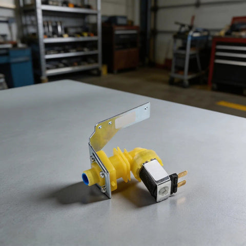 Water Inlet Solenoid Valve 220 240V Pro Grade Replacement For Industrial Ice Makers With ABS Yellow Enhanced Hose Connector