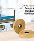 Brown Craft Banding Paper Roll 30mm Wide Heavy Duty Strapping Tape For Packaging And Shipping 492ft Long Eco Friendly
