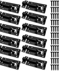 Built Like A Tank Heavy Duty Slide Barrel Bolt 3 Inch Stainless Steel Latch For Door Security Rust Resistant Sliding Lock For Fence Gate Or Shed Reliable Protection Black 12Pcs pack of 12 black slide bolts with screws.