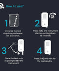 Instructions for using Digital Pool Water Tester Kit With 30 Strips And Digital Reader For Total Chlorine Free Chlorine Bromine