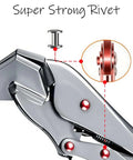 Close-up of Beefy 11 Inch Locking Pliers Spring Loaded Action Anti Rust with super strong rivet detail