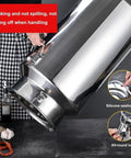 Heavy Duty 304 Stainless Steel Storage Bucket With Secure Airtight Lids For Bulk Rice Grains Coffee Beans Dog Food And Liquids Commercial Grade Kitchen Setup Hella Tough 16.9 Gallon Capacity No Mess, showing detailed lid with locking mechanism.