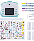Kid Friendly Instant Print Camera For Photos And Selfies With LCD Screen Thermal Paper For 250 Prints Easy Portable Photo Printer With Video Capture Age 8 And Up Fun Educational Toy with stickers, rolls, and USB cable