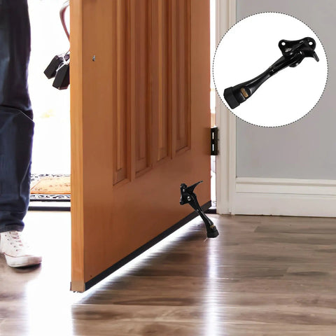 Foot Operated Door Stopper For Bottom Of Door No Drill Easy Install Invisible Kickdown Design Keeps Doors Open For Hands Free Access At Home