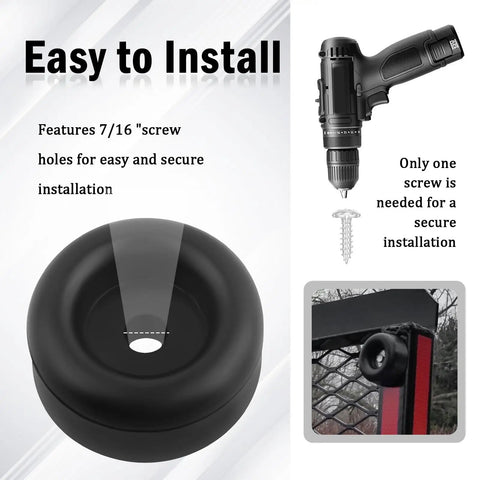 Heavy Duty 4 Pack 2.12 Inch Rubber Bumper Stops With Seven Sixteenth Inch Screw Holes For Trailer Ramp Doors And Truck Hatch Protection