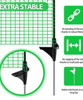 Close-up of Easy Set Temporary Fence Kit With 3 Foot High 50 Foot Plastic Mesh, Fiberglass Step In Posts, showing stability features.