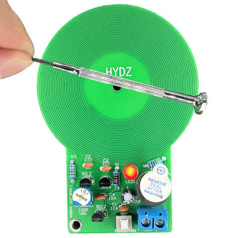 Metal Detector Circuit Soldering Practice Kit For Electronic Metal Sensor Learning Board with green coil and components