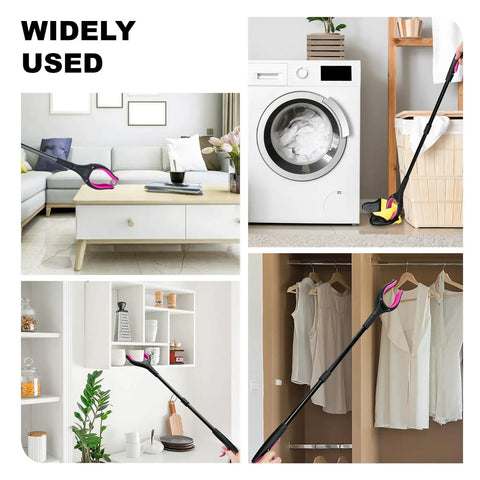 32 Inch Reacher Tool With 360 Degree Rotating Head And 4 Inch Wide Claw Foldable Grabber Pickup Tool Anti Slip Magnetic Jaw For Seniors And Everyday Reaching Litter, Groceries, High Shelves Purple