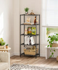 Beefy Five Tier Metal Wire Shelving Unit For Pantry And Garage Adjustable Shelves Up To 1000 Lbs Per Shelf With Stable Load Capacity 14 Inch Depth 24 Inch Width And 59.5 Inch Height in living room
